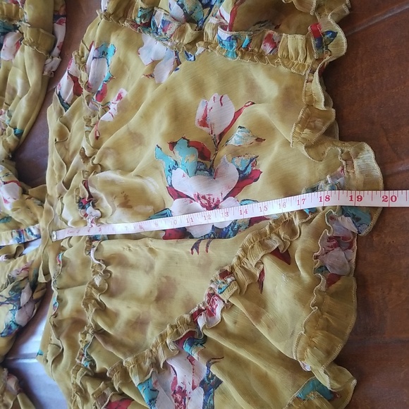 Luxxel Elegant Floral Print V Neck Longsleeve Cut Out Ruffle Mini Dress - Picture 6 of 16